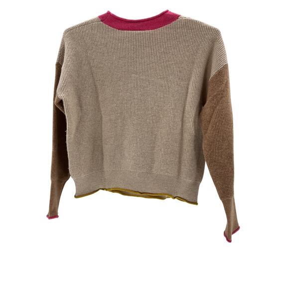 Maeve Brown Cashmere Colorblocked Sweater Size S - Picture 3 of 4